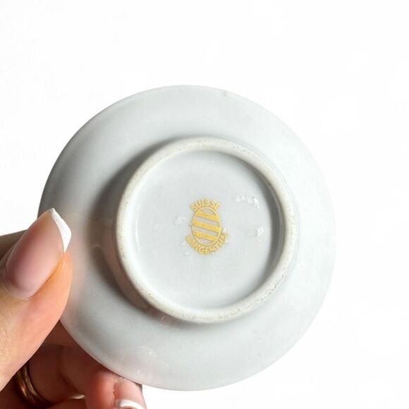 Miniature Swiss made White and gold floral dish - 3 inch |  Suisse Langenthal - Picture 6 of 6